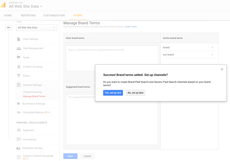 Google Analytics Brand Terms Tool